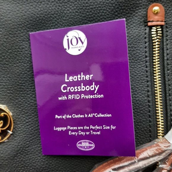 NWT Joy Mangano Leather Crossbody Purse RFID Protection - Picture 2 of 2